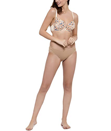 Image of Brachy Women's Poly Cotton Padded Wired Push-Up Bra (BCA FPW031 36A Beige Beige 36A)