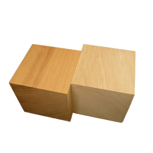 マデラスタイル(Madera Style) そうぞうざっか 木材 無垢木材 角材 立方体 カツラ材 DIY用 彫刻用 木工用 ブロック キューブ (2個セット75mmx75mmx75mm)