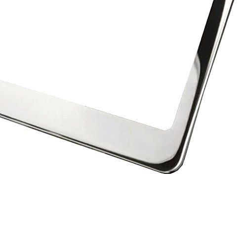 Circle Cool T304 Stainless Steel Polish Mirror Buttom Cut Out License Plate Frame Holder Tag W/Chrome Metal Cap … #TOP2