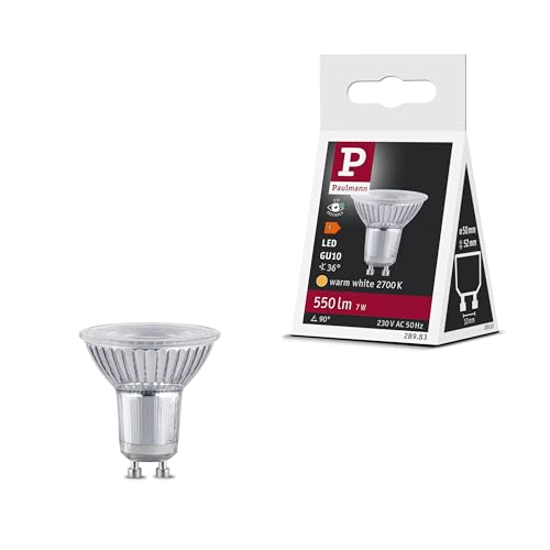 Paulmann 28983 Standard 230V LED Reflektor GU10 7W 230V 550lm 50mm Silber Glas 2700K - Warmweiß Leuchtmittel