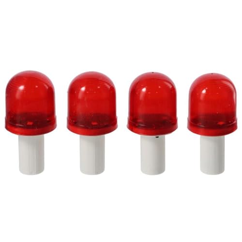HOBBYIN 4 Pack Cone Round Red LED Traffic Cone Lights, ABS Polycarbonate Emergency Flashing Warning Light, for Traffic Safety and Emergencies