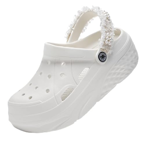 Image of FLIOZY Women's Gardener Platform Clogs Slippers Hight Heels Mules Clog Wedge Sandals Outdoor Beach Shoes