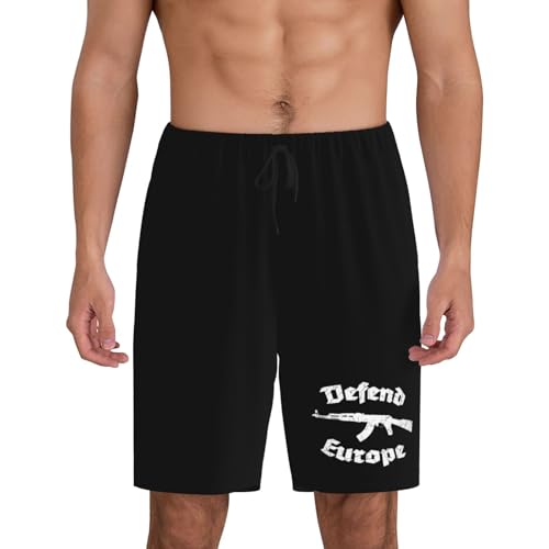 Defend Europe Pajama Shorts for Men, Men's Pajama Bottoms, Sleepwear for Summer