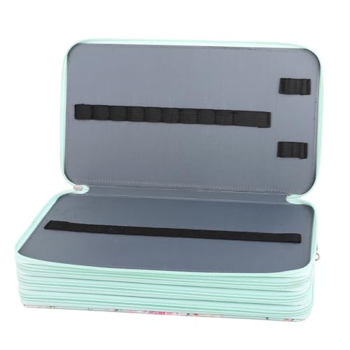 Image of Vomgomfom 300 Slots Marker Case 4-Layer PU Leather, Handle, Grenn Rose