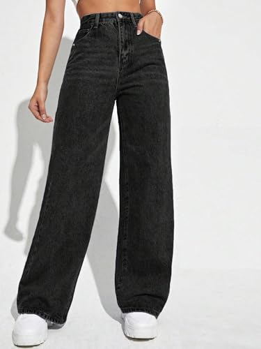 Image of TAGAS Women's High Waisted Wide Leg Jeans - Baggy Denim Pants, Loose Fit Casual Straight Leg Pant for Girls & Womens
