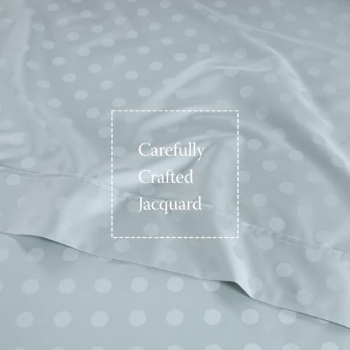 Image of Threadmill 300 Thread Count Cotton Queen Sheet Set, Sateen, Jacquard Damask | 100% Cotton, Sateen Weave, Jacquard Damask Pattern, 4-Piece Set, 16 inch Deep Pocket, Cooling, Pill-Resistant, OEKO-TEX Certified
