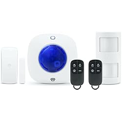 Sensores De Movimiento Para Puertas Y Ventanas Chuango CG-105S Sistema De Alarma - con Sirena De 90db y Luz Estroboscópica, Sensores para Puerta y Ventanas, Detector de Movimiento Inmmune a Mascotas y Mando a Distancia