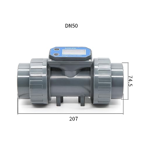 Débitmètre à affichage numérique LCD DN50 eau liquide tuyau PVC - 2