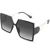FEISEDY Oversized Square Sunglasses for Women Big Large Wide Fashion Shades for Men UV400 B2783