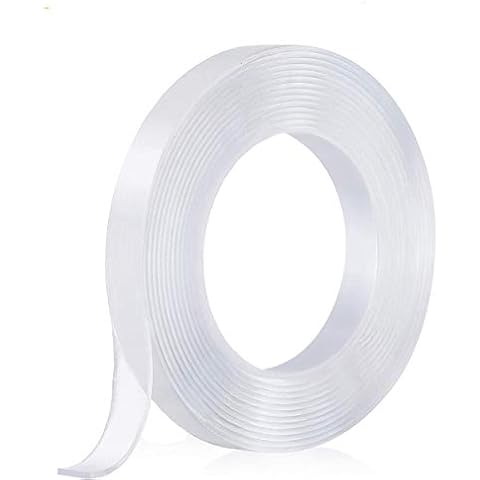 USSJ Multipurpose Double Sided Mounting Tape - Washable Traceless Clear Adhesive Tape - Household & Industrial Gel Grip Tape (L32.8ft W0.39in) Cover