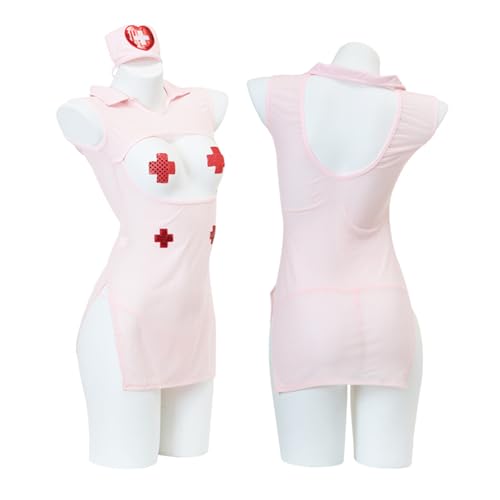 セクシー ナース コスプレ ナース服 ナースキャップ tバック ニップルシール 看護師 看護婦 可愛い ミニスカ 女医コスプレ 可愛い ランジェリー セット フリーサイズ レディース 女性用 衣装 制服 人気 ハロウィン クリスマス 女装 - 画像1