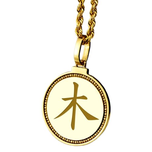 Collier pendentif rond gravé LKBEADS argent 925 plaqué or, le cadeau idéal pour homme et femme