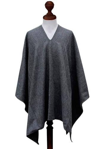 NOVICA Men's Alpaca Blend Poncho Inca Explorer in3