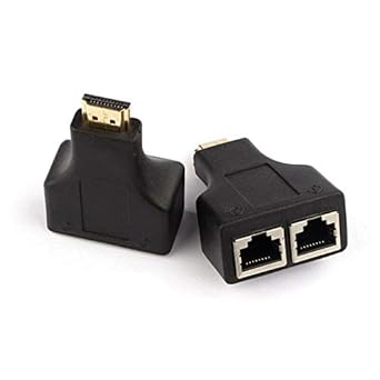 3NH 4X(HDMI to Dual Port RJ45 Network Cable Extender Over by Cat 5e / 6 1080p V8L7)