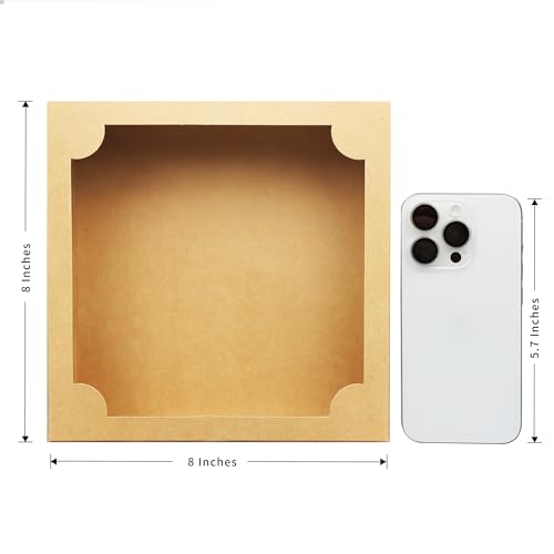 image for Capkyke 20pcs 8x8x2.5 Inches Brown Pie Box Bakery Boxes with Window Co