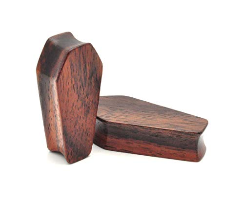 Mystic Metals Body Jewelry Pair of Sono Wood Coffin Shaped Plugs (CP-113) (1-1 2  (38mm))