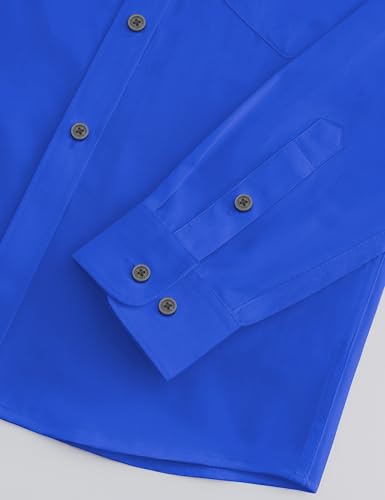 Image of Boys Long Sleeve Button-Down Dress Shirts with Tie: 2 Fabrics (Stretch /Standard) & 2 Fits (Regular /Husky)