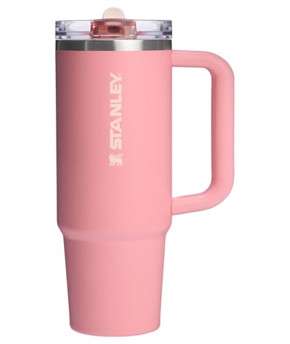 Stanley Quencher ProTour Flip Straw Tumbler with Leakproof Lid 30 oz | Built-In Straw and Handle | Cup Holder Compatible for Travel | Insulated Stainless Steel Cup | BPA-Free | Pink Mesa