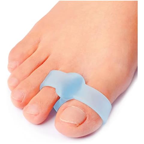PrettSole 12 Pack Toe Separators, Toe Spacers with 2 Loops, Bunion Relief Pads to Separate and Realign Big Toes - for Overlapping Toes, Blister or Corn Inside Toes Cover