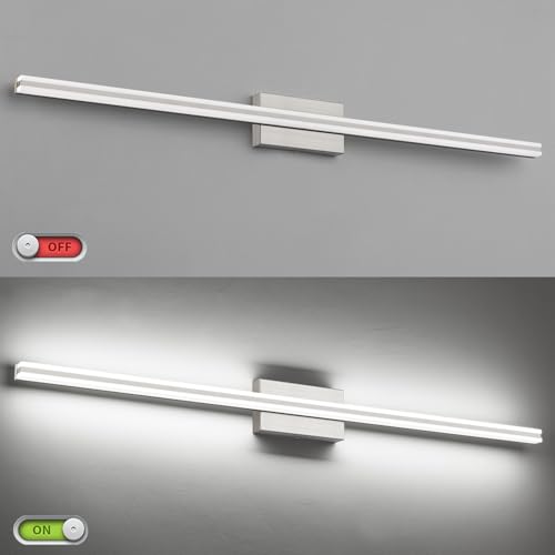 Image of SOLFART Bathroom Vanity Lights Brushed Nickel 48inches Vanity Lights for Bathroom 5CCT LED Wall Light Fixtrues