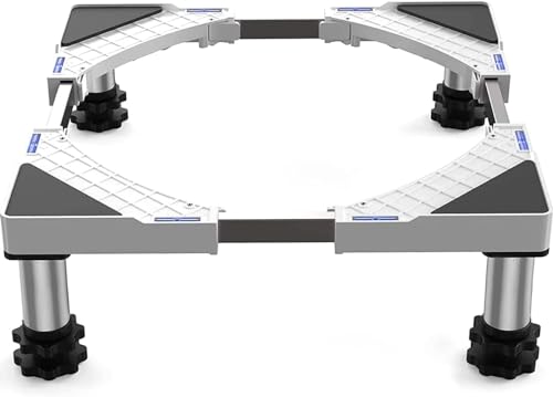 DEWEL Base Lavadora Soporte Lavadora Secadora para frigorífico, Ajustable con 4 pies de altura 13-16 cm, soporte para secadora universal, carga máxima 500 kg