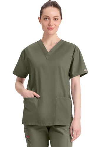 Image of Dickies EDS Signature Scrubs Tops for Women V-Neck Modern Classic Fit