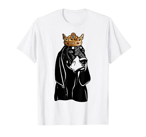 Black and Tan Coonhound Dog Wearing Crown T-Shirt