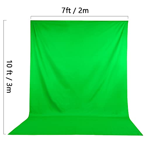 ZUANYUKO Tela verde de fundo de tela de 2,1 x 3,0 m, musselina espessa verde chromakey para YouTube