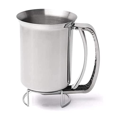 Edelstahl Pfannkuchenteigspender, Pfannkuchen Teigspender Edelstahl, Batter Trichter, Teigtrichter aus Edelstahl, 16,2 x 10,5 Cm, für Hauptküchen-Bäckerei-Gebrauch Cover