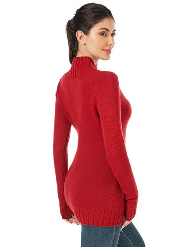 AmélieBoutik Women Long Sleeve Casual Ribbed Neckline Knit Winter Pullover Sweater with Pocket4