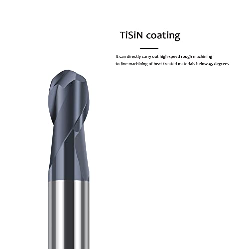 5Pcs R0.5-3Mm Ball Nose Carbide End Mill Set Cnc Cutter Router Bits 2 Flute Spiral Milling Tool End Mill Set Includes 5 Radius Sizes Of 0.5Mm 1Mm 1.5Mm 2Mm 3Mm #TOP4