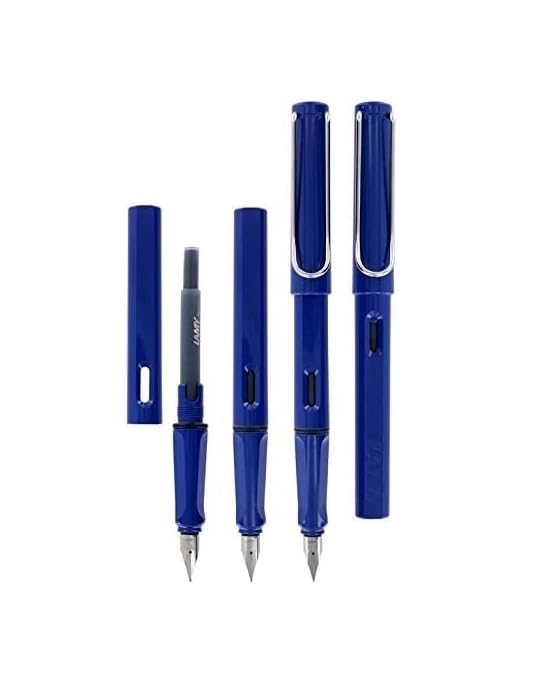 Image of Lamy Blue Safari Fountain Pen with Medium Nib and Blue Ink