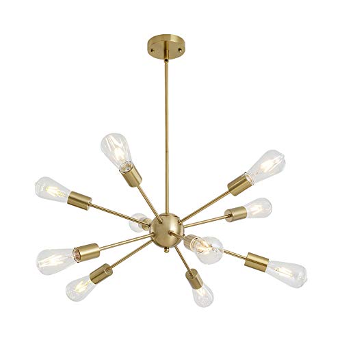 Lustre satellite, lampe rétro en fer forgé, convient pour le salon, la salle à manger, la cuisine-12 heads