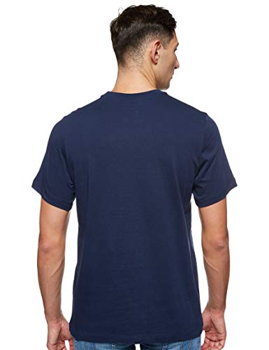 Nike Sportswear Men's T-Shirt, Crew Neck Shirts For Men With Swoosh, Obsidian/White/University Red, 2Xl #TOP1