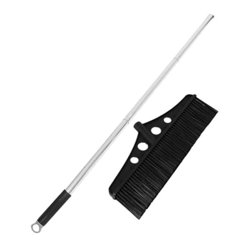 Ipetboom Garden Broom Outdoor Push Broom Heavy Duty for Deck Scrubbing Long Handle Wide Angle Commercial Use Outside Cleaner