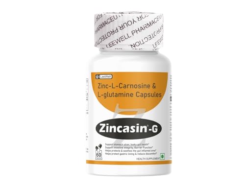 Image of Zincasin-G Zinc Carnosine with L Glutamine 1100mg Supplement, 60 Capsules