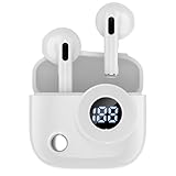 ワイヤレスイヤホン 【2025最新レトロデザイン】Bluetooth イヤホン 残量表示 超小型 ミニ Bluetooth5.4+EDR搭載 Hi-Fi ステレオ ブルートゥースイヤホン ENCノイズキャン 24時間連続再生 片耳/両耳 SBC/AAC 対応 持ち運び便利 通勤/通学 iPhone/Android対応 (ホワイト)