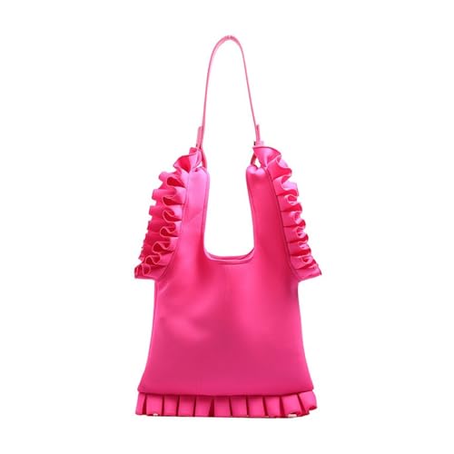 Sac à main plissé haut de gamme pour femme avec grands volants et finitions unies