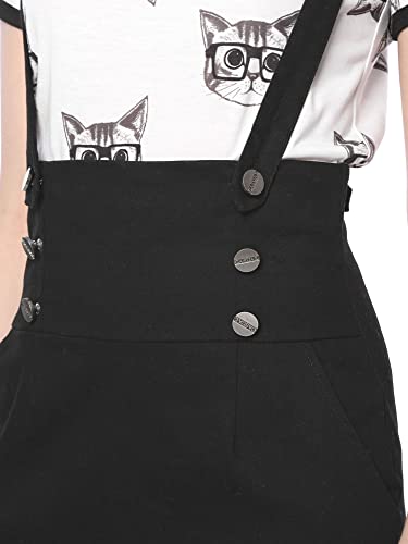 Allegra K Women's High Waist Suspender Adjustable Strap Party Pencil Braces Short Skirt Overalls Small Black #TOP5