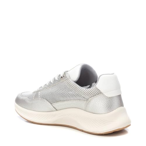 Xti Para Mujer. 14378402-PLATA Zapatillas 143784 Plateado (37), Plano, Cordones, Casual - 4
