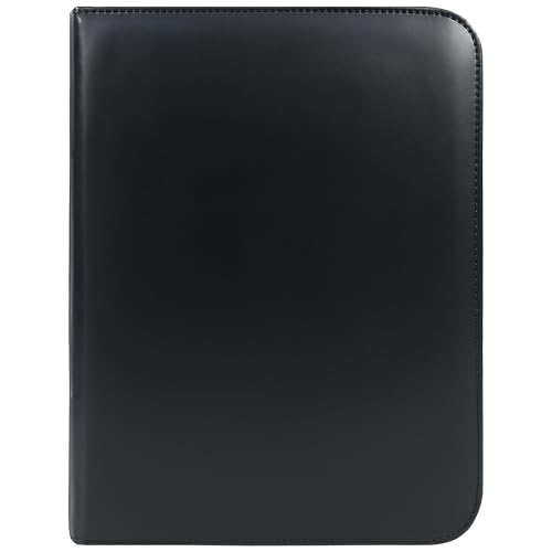 OLDE YORK Leather Padfolio — Leather Portfolio for Men, Padfolio for Men — 100% Authentic Top-Grain Leather [Black Leather]