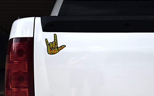 StickerTalk Ladybug ASL I Love You Vinyl Sticker, 4 inches by 4 inches