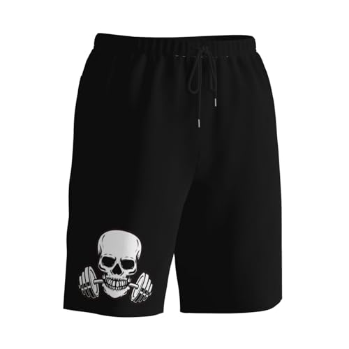 Weightlifting Skull Men's Quick-Dry Board Shorts 7" - Swim Trunks Summer Hawaii Beach2