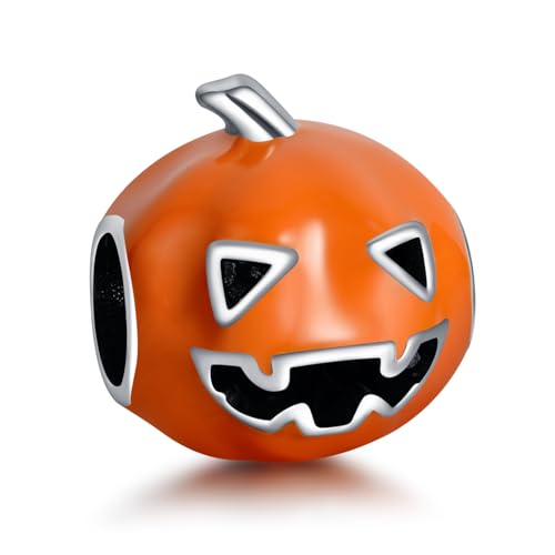 Image of Halloween Pumpkin Charms for Women Charm Bracelets, 925 Sterling Silver Mother's Day Halloween Birthday Christmas Jewelry Gift for Women