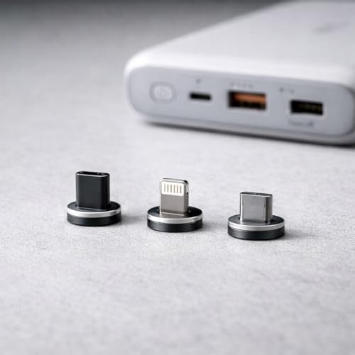 Image of alain Magnetic Charging Tips Set 3 In 1 Replacement Connector Kit For Wireless Charging Cable And Power Bank | USB Type C, Micro USB, Lightning Connector Tips