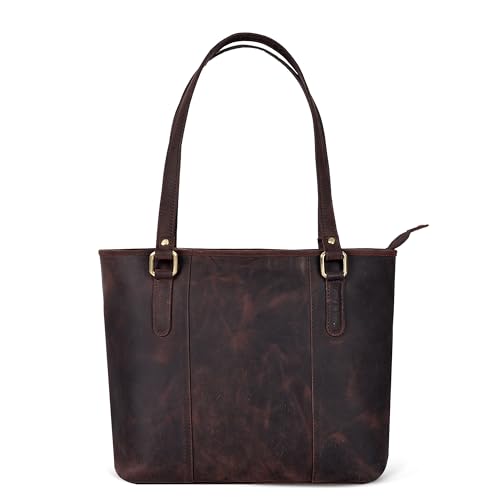 Image of Leather Purse For Women - Real Leather Tote For Women - Ladies Shoulder Handbag For Work, Travel, Casual Use