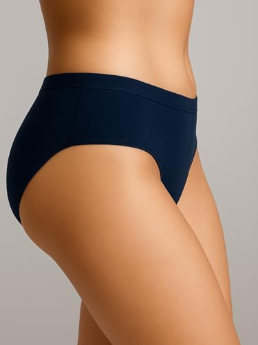 Image of Women's Soft Cotton Mid-Rise Bikini Briefs | Pack of 2 | Seamless Feel | Stretchable & Breathable Everyday Underwear | Comfortable Fit