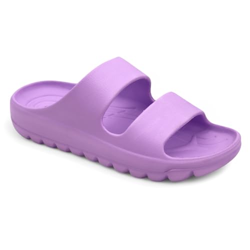 Image of SVAAR Soft EVA Double Strap Slippers for Men | Stylish Anti-Skid Slides with Arch Support & Bouncy Sole | Lightweight Indoor Outdoor Comfort