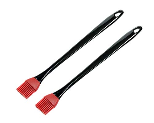 ESTbnNYC Set of 2 Food basting brush oil brush for cooking and marinade barbecue silicone utensil for pastry grilling and baking recipe Easy to Clean & Easy to Use Food Brush Bundle Dish Washer Safe