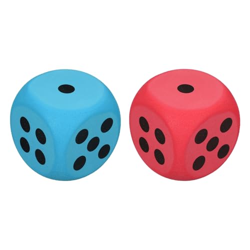 QUARKZMAN 2 Dadi In Schiuma, 3.8cm/1.5inch EVA 6 Facce Dado Palla Antistress blocco Comprimibili Per Giochi Da Tavolo Ridurre Stress Ansia (Rosso, Blu)